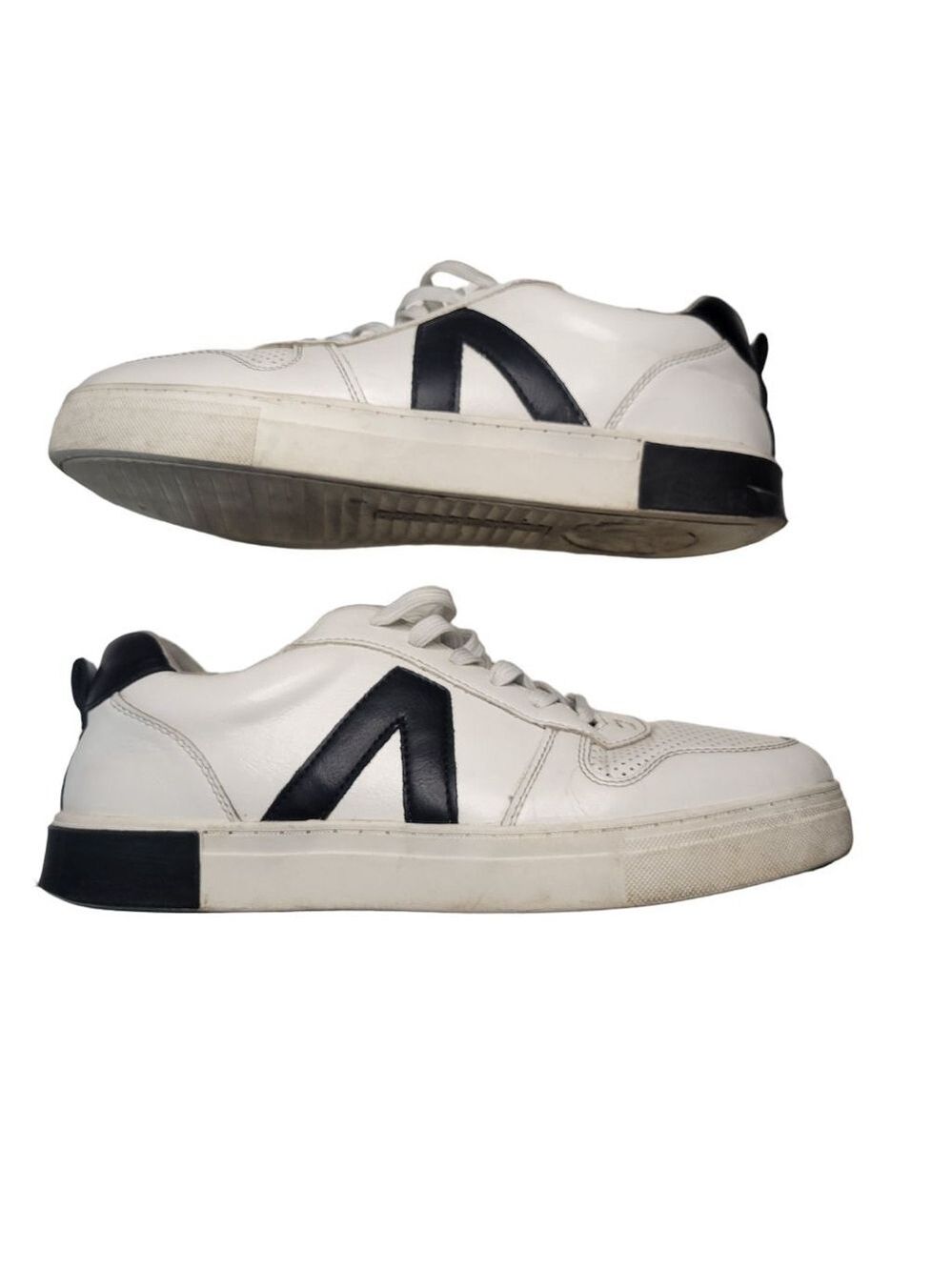 STRAUSS + RAMM White Black Court Sneakers Size 9.5